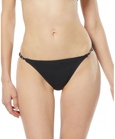 Women's Chain-Trim String Bikini Bottoms Black $45.36 Swimsuits