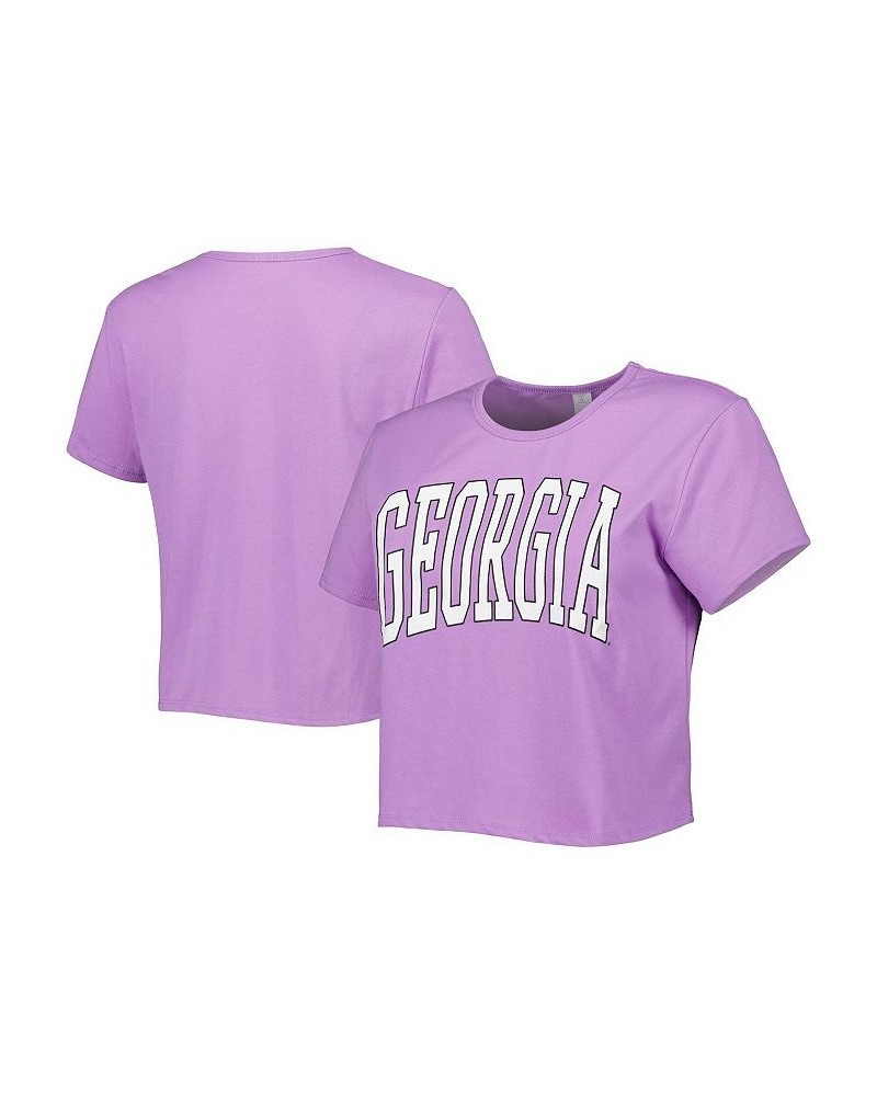 Women's Purple Georgia Bulldogs Core Fashion Cropped T-shirt Purple $19.20 Tops