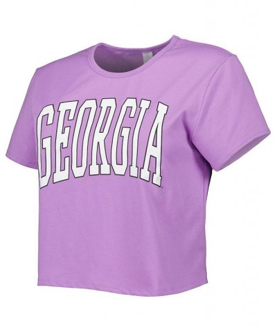 Women's Purple Georgia Bulldogs Core Fashion Cropped T-shirt Purple $19.20 Tops