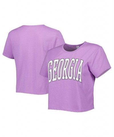 Women's Purple Georgia Bulldogs Core Fashion Cropped T-shirt Purple $19.20 Tops