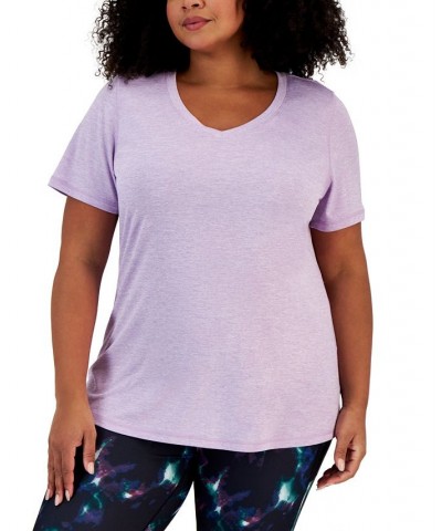 Plus Size Rapidry V-Neck Performance T-Shirt Purple $9.54 Tops