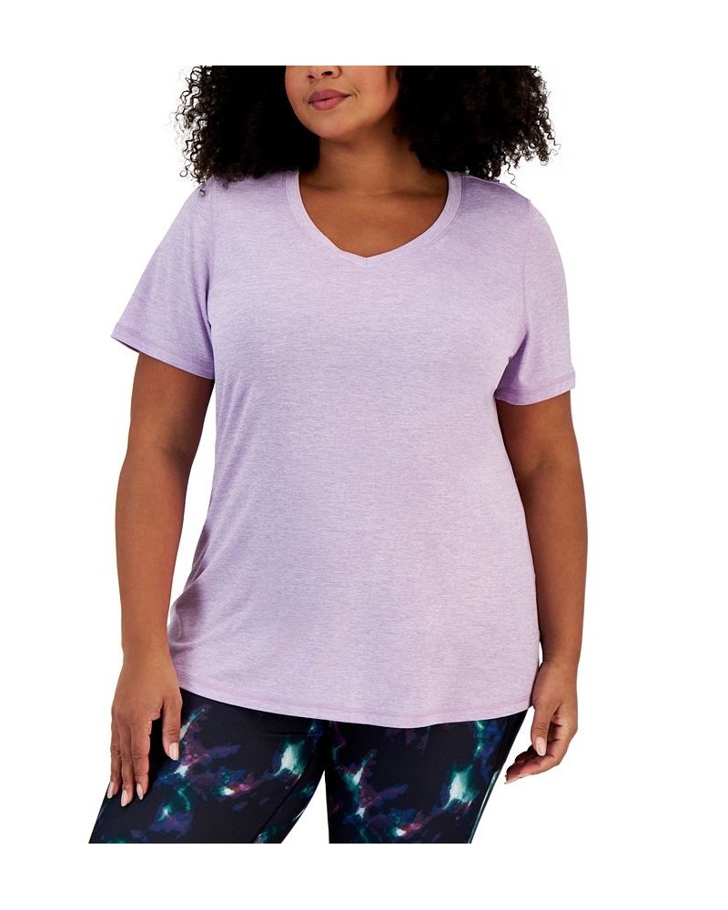 Plus Size Rapidry V-Neck Performance T-Shirt Purple $9.54 Tops