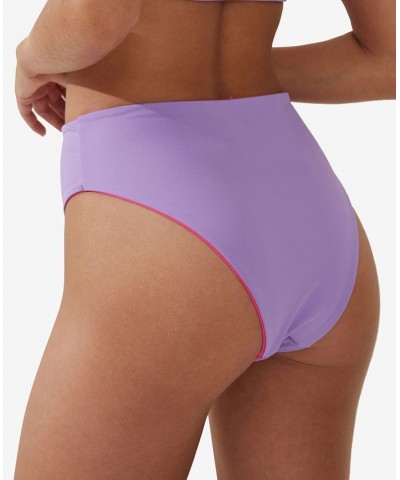 Women's Reversible High-Waist Bikini Bottom Pink $26.54 Swimsuits