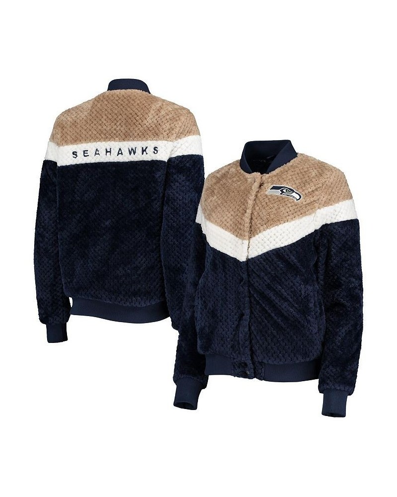 Women's College Navy Cream Seattle Seahawks Riot Squad Sherpa Full-Snap Jacket Navy, Cream $42.00 Jackets