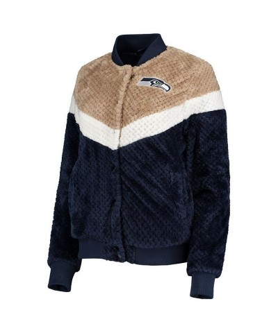 Women's College Navy Cream Seattle Seahawks Riot Squad Sherpa Full-Snap Jacket Navy, Cream $42.00 Jackets