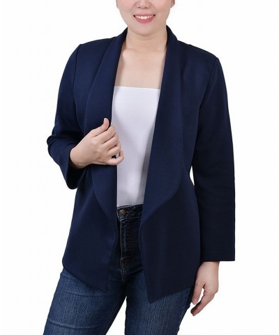 Petite 3/4 Sleeve Ponte Jacket Navy $16.83 Jackets