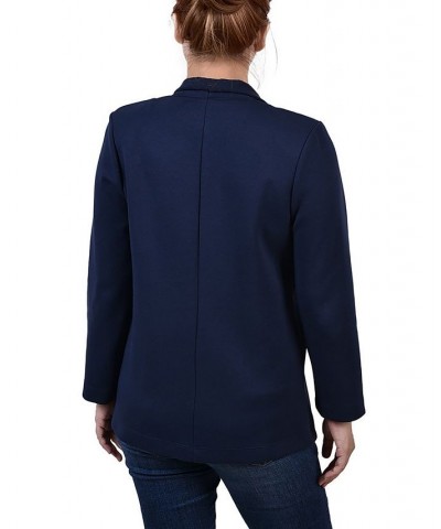 Petite 3/4 Sleeve Ponte Jacket Navy $16.83 Jackets