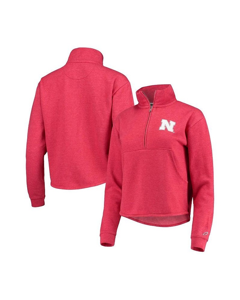 Women's Heathered Scarlet Nebraska Huskers Victory Springs Half-Zip Sweatshirt Scarlet $36.55 Sweatshirts