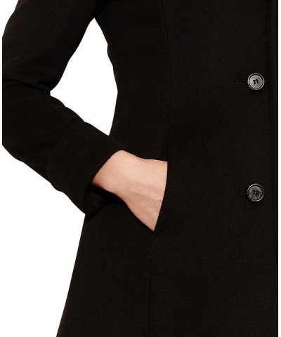 Women's Faux-Fur-Trim Walker Coat Black $91.20 Coats