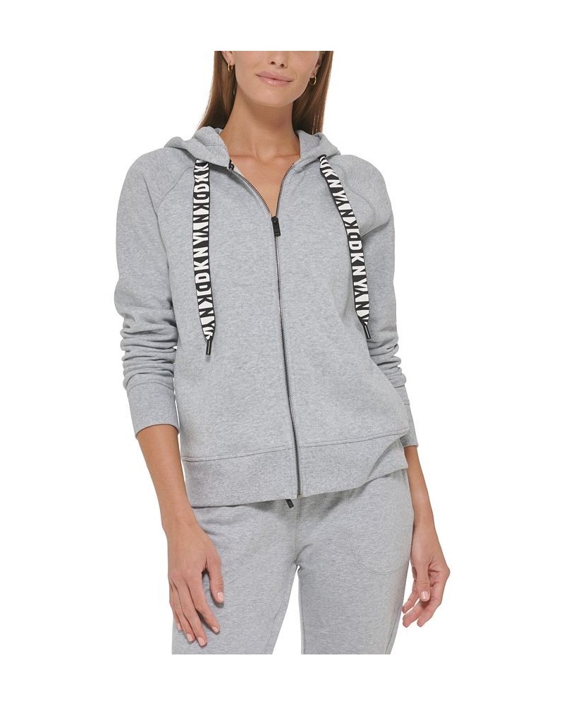 Women's Logo-Drawstring Hoodie Silver $13.20 Sweatshirts