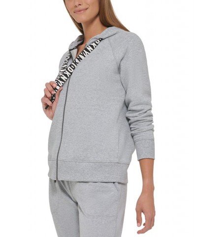 Women's Logo-Drawstring Hoodie Silver $13.20 Sweatshirts