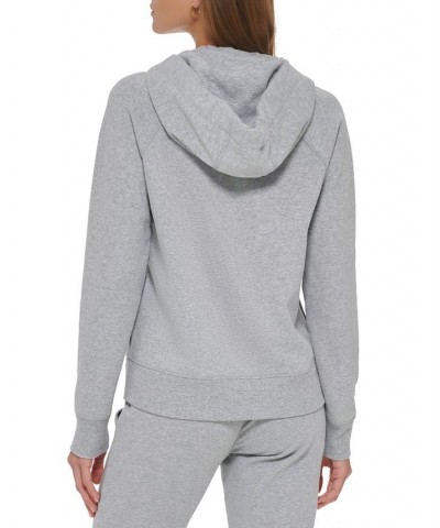 Women's Logo-Drawstring Hoodie Silver $13.20 Sweatshirts