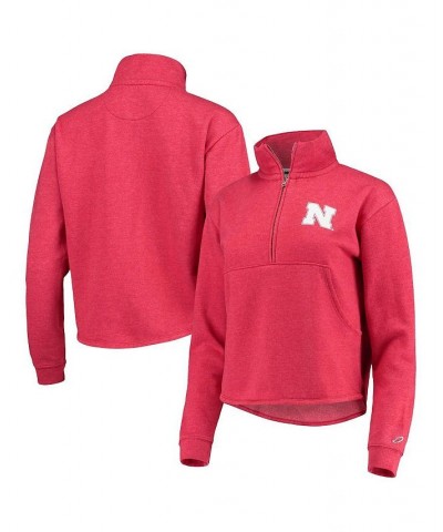 Women's Heathered Scarlet Nebraska Huskers Victory Springs Half-Zip Sweatshirt Scarlet $36.55 Sweatshirts