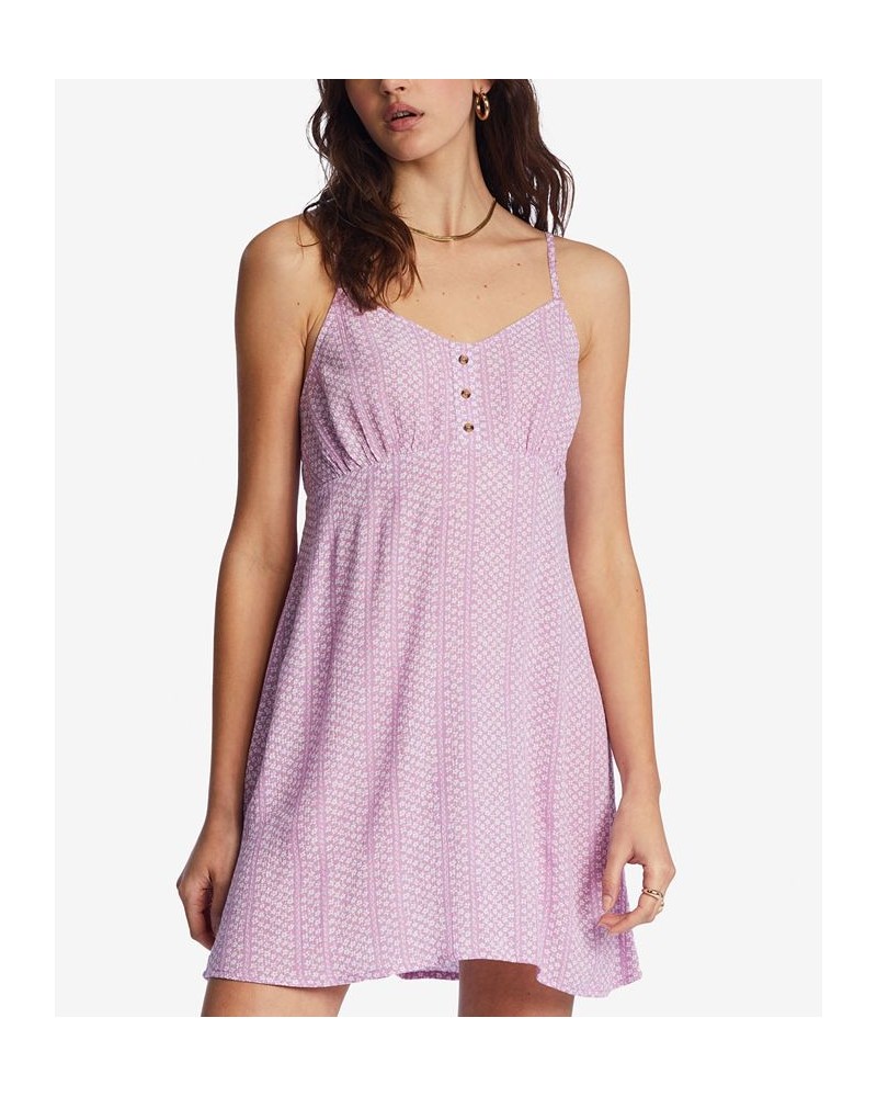 Juniors' As If Printed Sleeveless Mini Dress Lilac Dream $25.18 Dresses