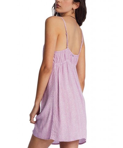 Juniors' As If Printed Sleeveless Mini Dress Lilac Dream $25.18 Dresses