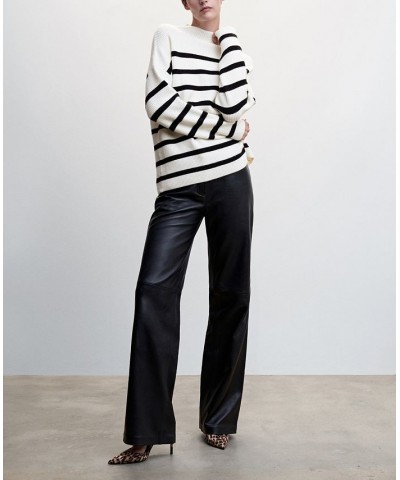 Women's Striped Rib Sweater Ecru $29.40 Sweaters