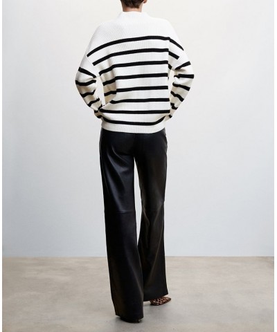 Women's Striped Rib Sweater Ecru $29.40 Sweaters