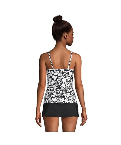 Women's Mastectomy Square Neck Tankini Swimsuit Top Adjustable Straps Black havana floral $45.73 Swimsuits