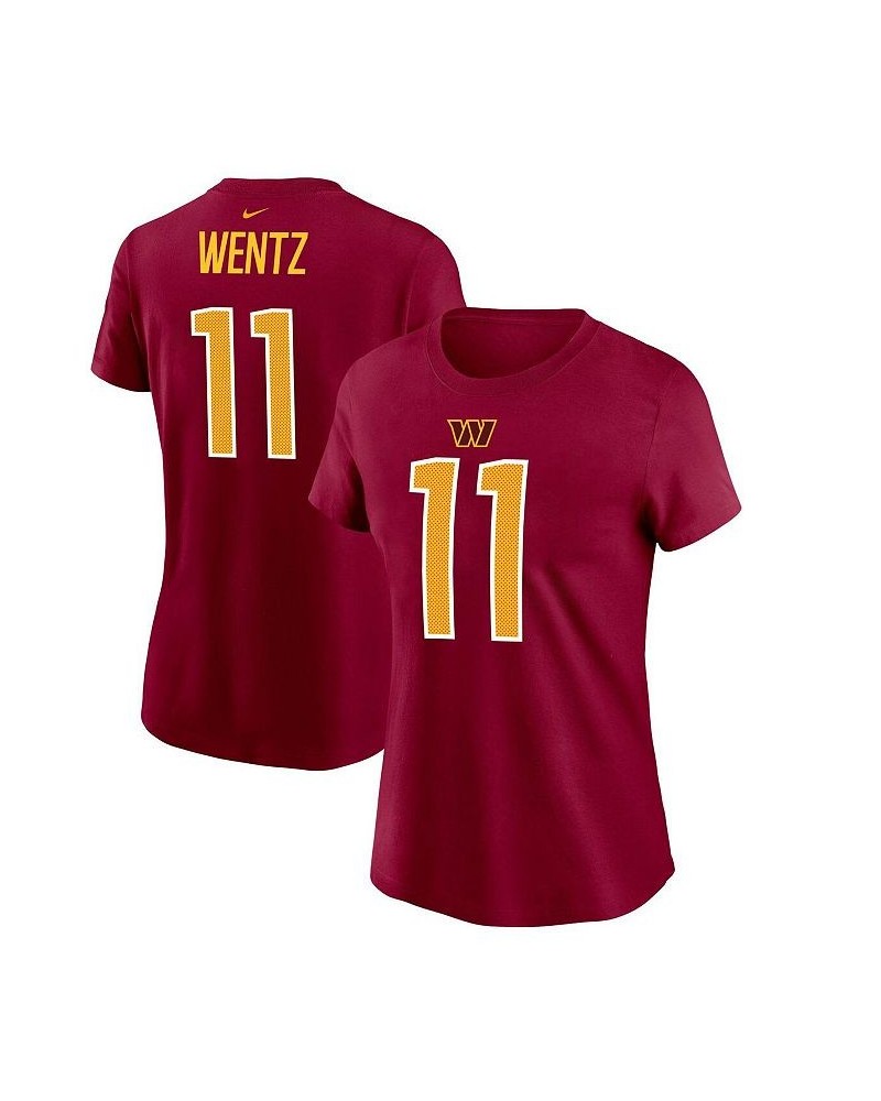 Women's Carson Wentz Burgundy Washington Commanders Player Name & Number T-shirt Burgundy $29.99 Tops