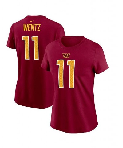 Women's Carson Wentz Burgundy Washington Commanders Player Name & Number T-shirt Burgundy $29.99 Tops