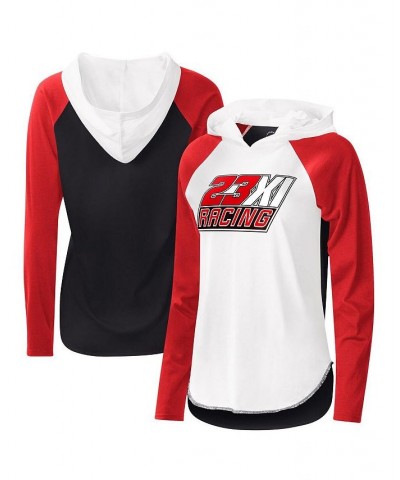 Women's White and Red 23XI Racing Triple-A Long Sleeve Hoodie T-shirt White, Red $25.00 Tops