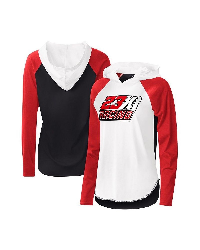 Women's White and Red 23XI Racing Triple-A Long Sleeve Hoodie T-shirt White, Red $25.00 Tops