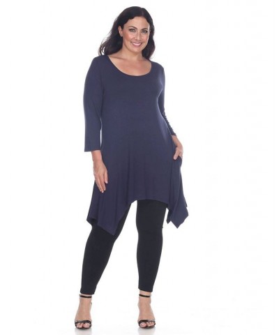 Plus Size Makayla Tunic Top Navy $29.76 Tops