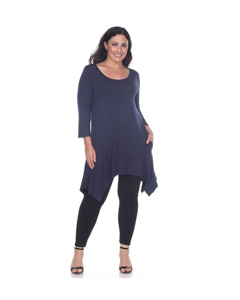 Plus Size Makayla Tunic Top Navy $29.76 Tops