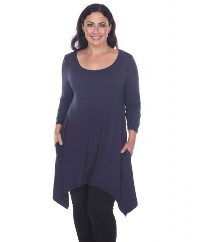 Plus Size Makayla Tunic Top Navy $29.76 Tops