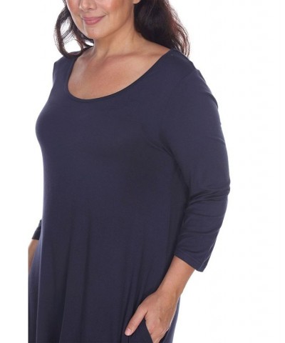 Plus Size Makayla Tunic Top Navy $29.76 Tops