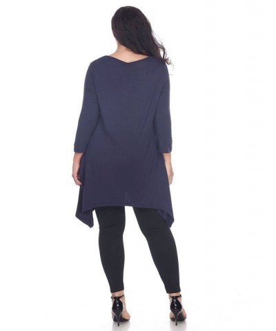 Plus Size Makayla Tunic Top Navy $29.76 Tops