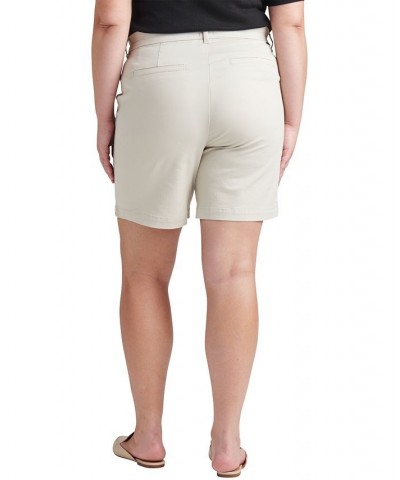 Plus Size Maddie Mid Rise Shorts Tan/Beige $19.50 Shorts