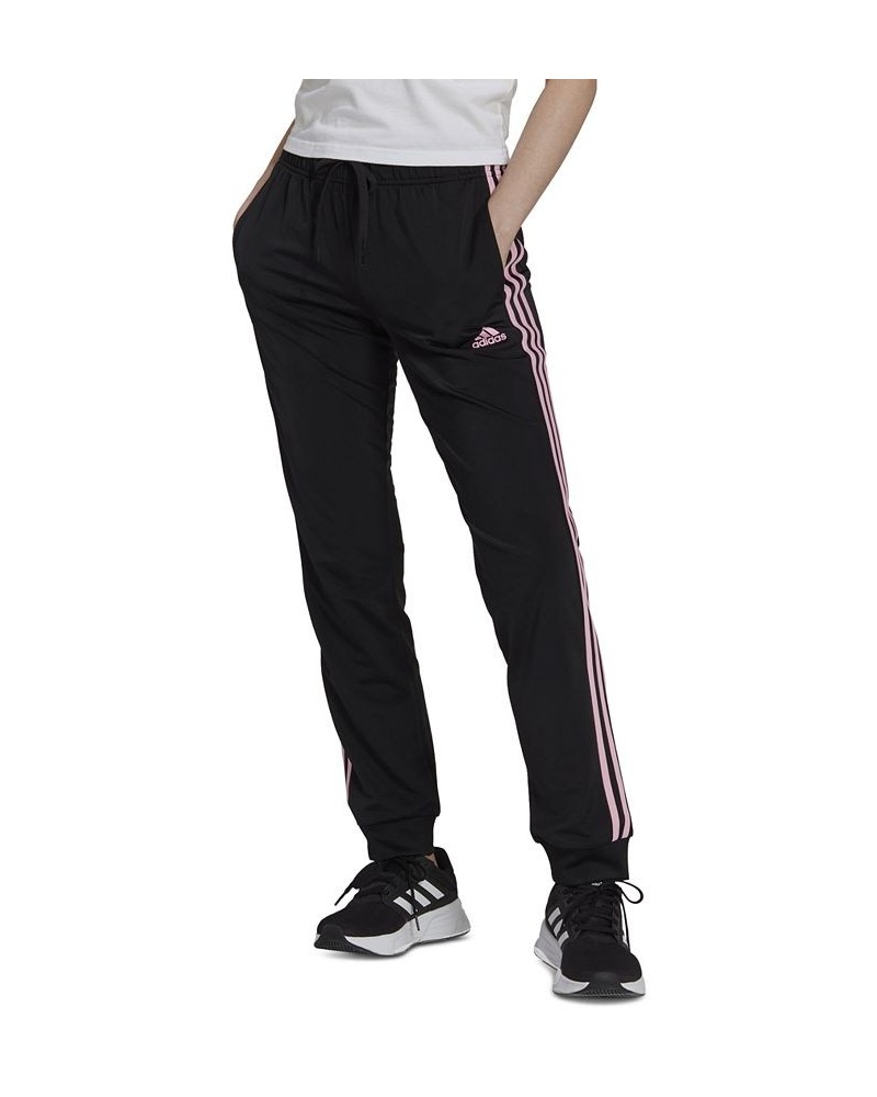 Women's Essentials Warm-Up Slim Tapered 3-Stripes Track Pants XS-4X Black/true Pink $23.19 Pants