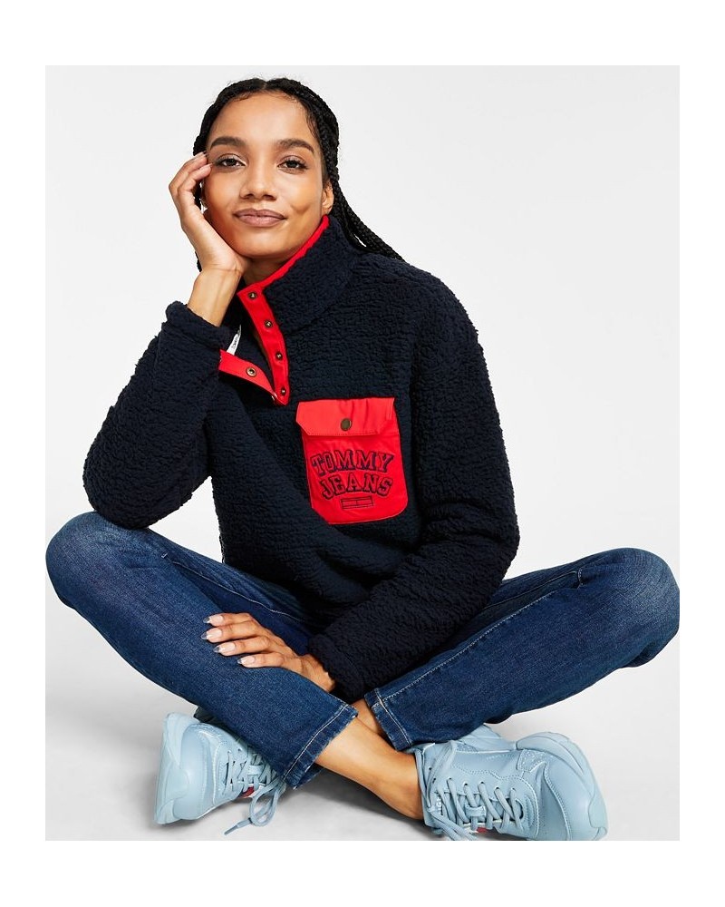 Women's Quarter-Snap Sherpa Pullover Sky Captain $37.48 Sweatshirts