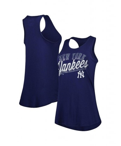 Women's Branded Navy New York Yankees Simplicity Swing Racerback Scoop Neck Tank Top Navy $16.80 Tops