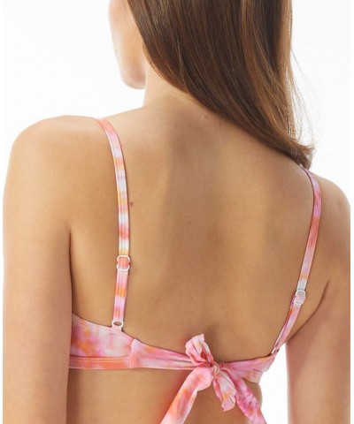 Beka Tie-Dyed Bow Bikini Top Coral $19.35 Swimsuits