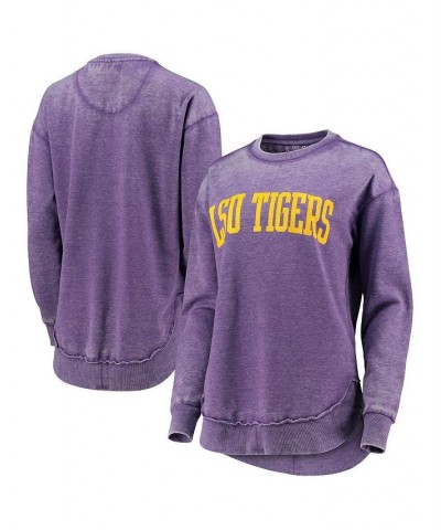 Women's Purple LSU Tigers Vintage-Like Wash Pullover Sweatshirt Purple $32.25 Sweatshirts