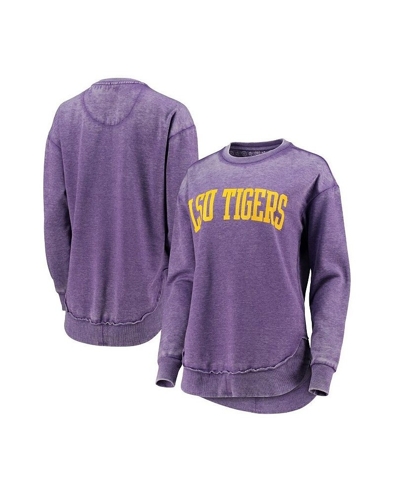 Women's Purple LSU Tigers Vintage-Like Wash Pullover Sweatshirt Purple $32.25 Sweatshirts