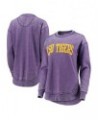 Women's Purple LSU Tigers Vintage-Like Wash Pullover Sweatshirt Purple $32.25 Sweatshirts