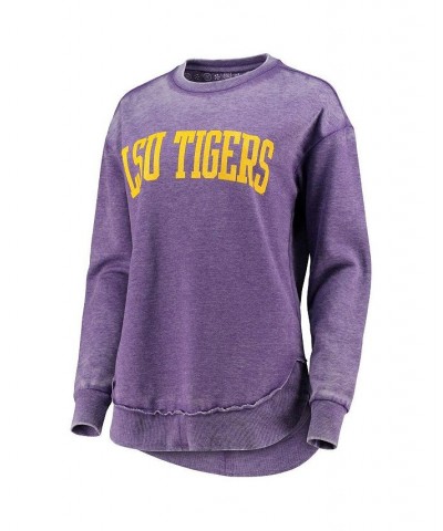 Women's Purple LSU Tigers Vintage-Like Wash Pullover Sweatshirt Purple $32.25 Sweatshirts