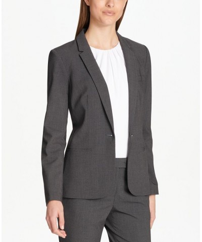 Petite One-Button Blazer Gray $51.69 Jackets