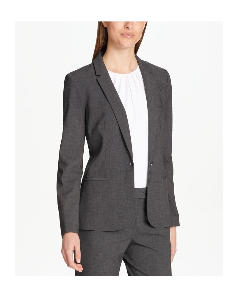 Petite One-Button Blazer Gray $51.69 Jackets