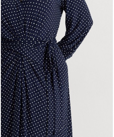 Plus Size Long Sleeve Shirtdress Navy/cream $85.80 Dresses