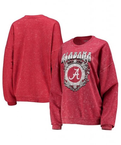 Women's Crimson Alabama Crimson Tide Garment Wash Oversized Vintage-Like Pullover Sweatshirt Crimson $30.55 Sweatshirts