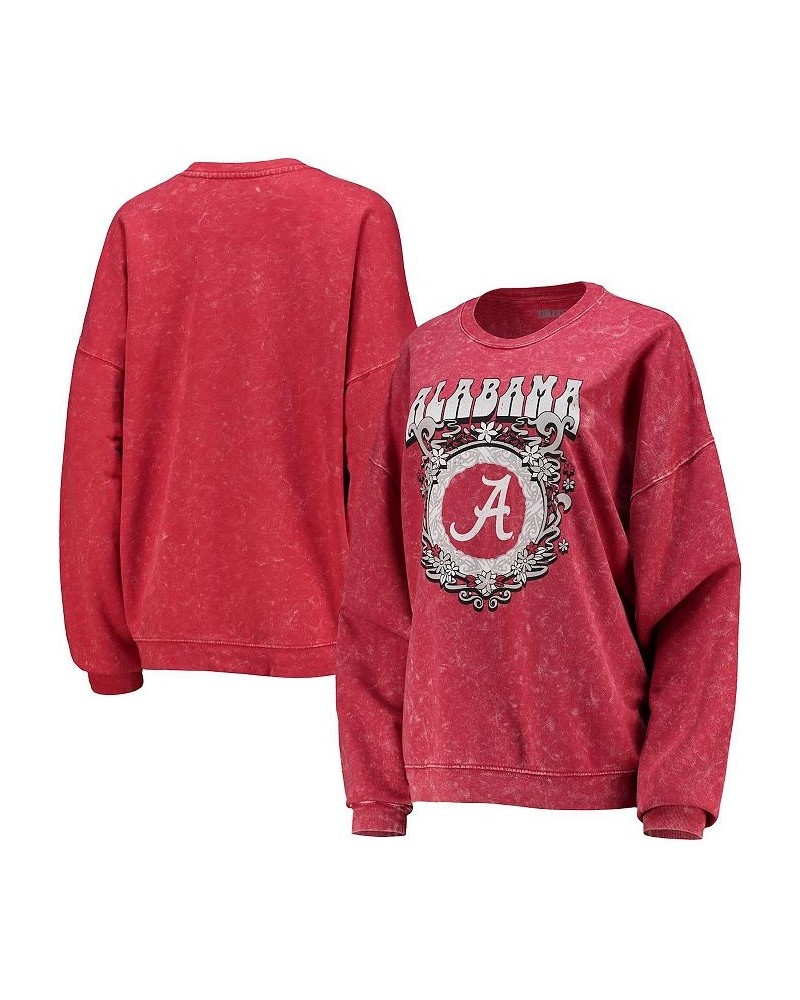 Women's Crimson Alabama Crimson Tide Garment Wash Oversized Vintage-Like Pullover Sweatshirt Crimson $30.55 Sweatshirts