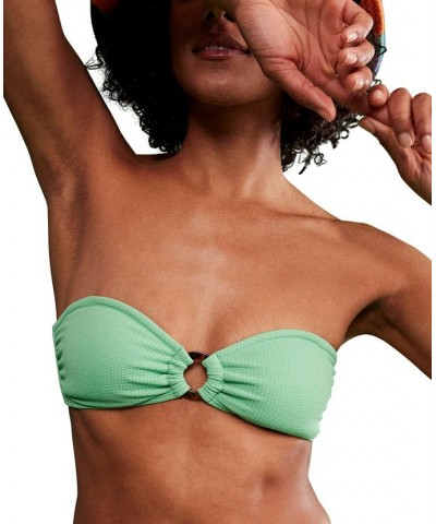 Juniors' Color Jam Ring Bandeau Bikini Top & Bottoms Green $27.00 Swimsuits