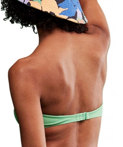 Juniors' Color Jam Ring Bandeau Bikini Top & Bottoms Green $27.00 Swimsuits