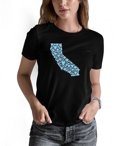 Women's California Hearts Word Art T-shirt Black $18.89 Tops