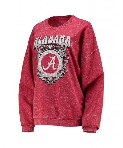 Women's Crimson Alabama Crimson Tide Garment Wash Oversized Vintage-Like Pullover Sweatshirt Crimson $30.55 Sweatshirts