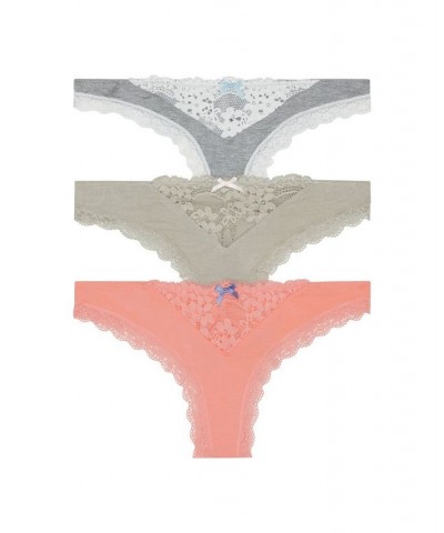 Women's Willow Thong Pack of 3 Heather Gray, Birch, Angelfish $16.69 Panty